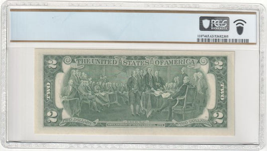 FR 1935-J 1976 $2 Federal Reserve Note, Green Seal, Kansas City, J-A Block