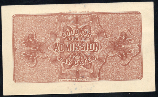 1893 World's Columbian Exposition Ticket - Chicago IL - Columbus