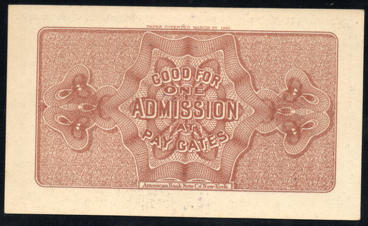 1893 World's Columbian Exposition Ticket - Chicago IL - Columbus