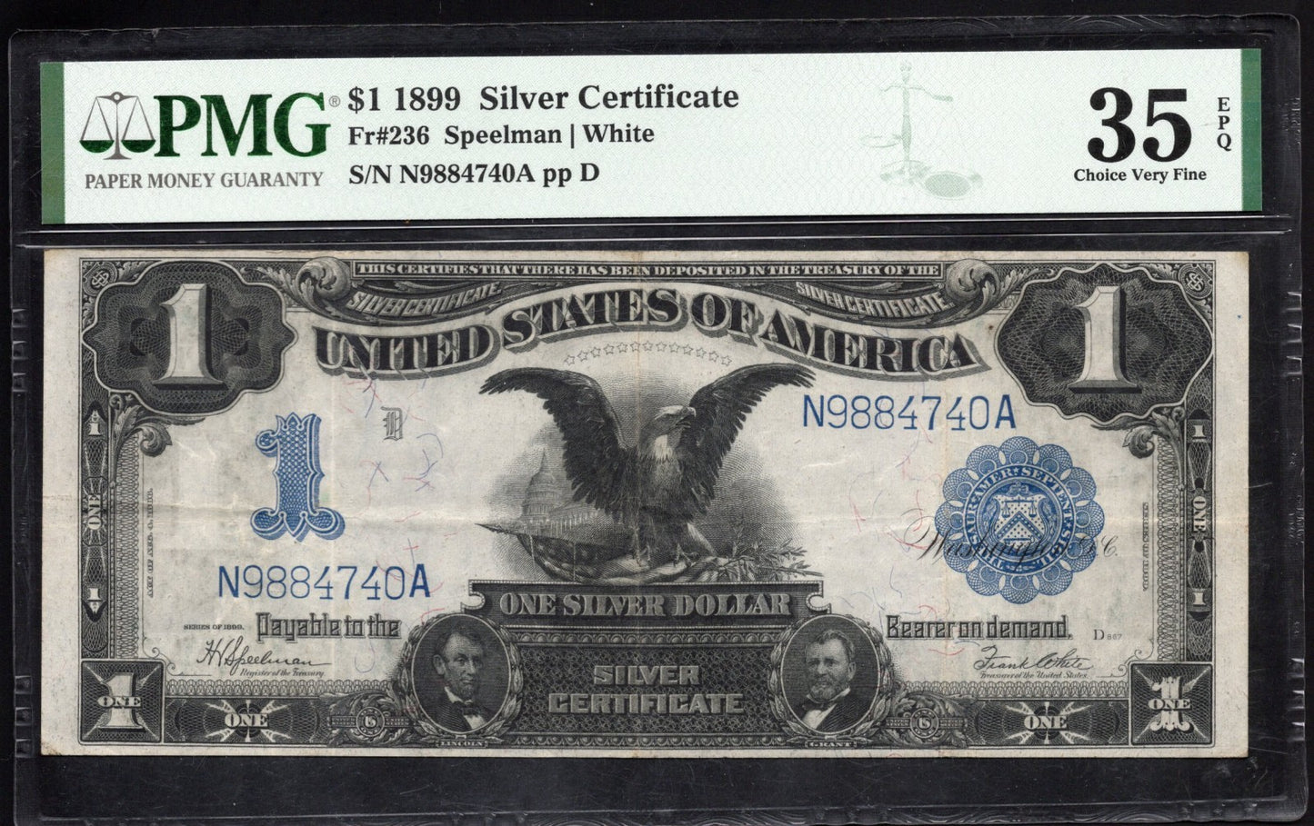 Fr 236 1899 $1 Silver Certificate PMG 35 EPQ