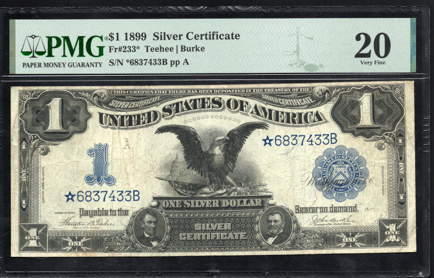 Fr 233* 1899 $1 Silver Certificate STAR PMG 20