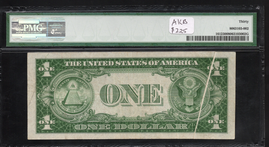 Fr 1612 1935C $1 Silver Certificate GUTTER FOLD ERROR
