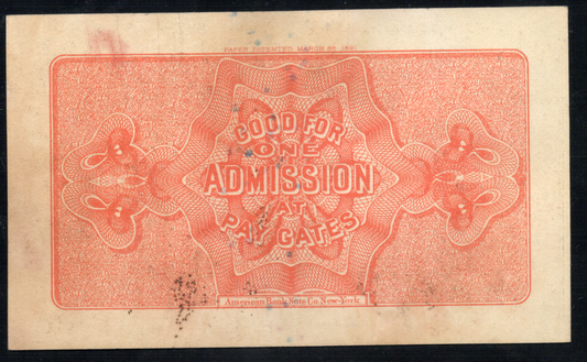 1893 World's Columbian Exposition Ticket - Chicago IL - Chief