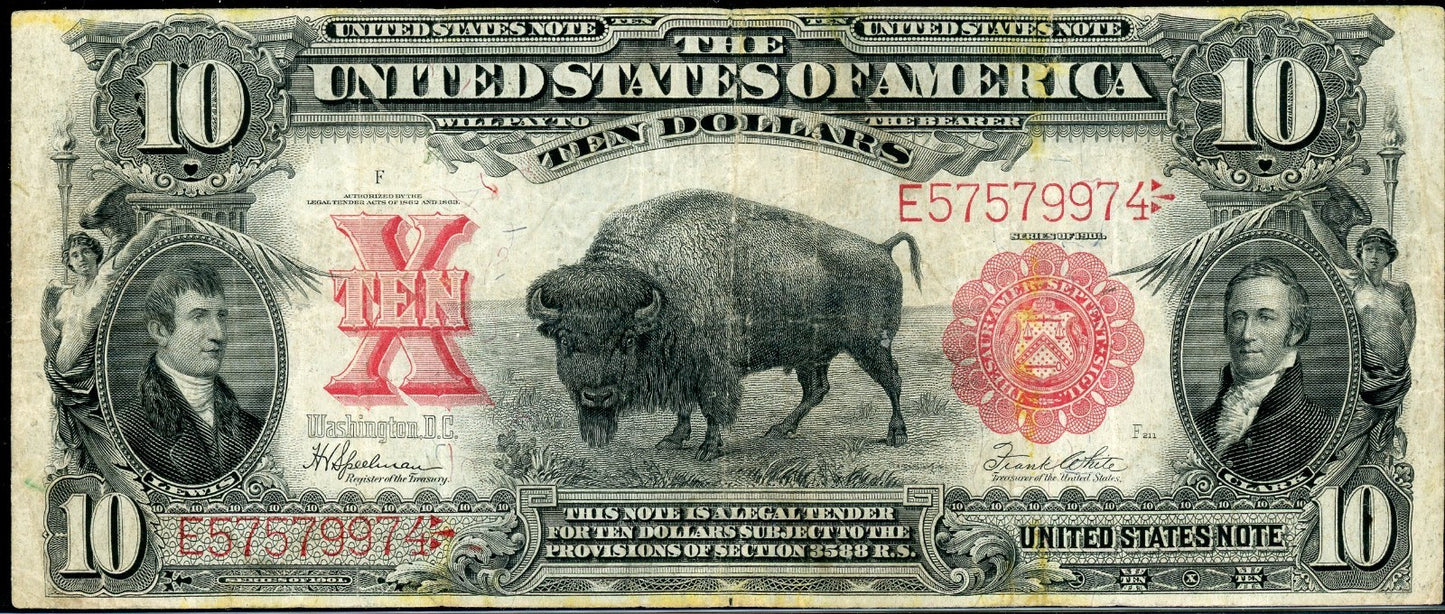 1901 $10 Legal Tender "Bison"