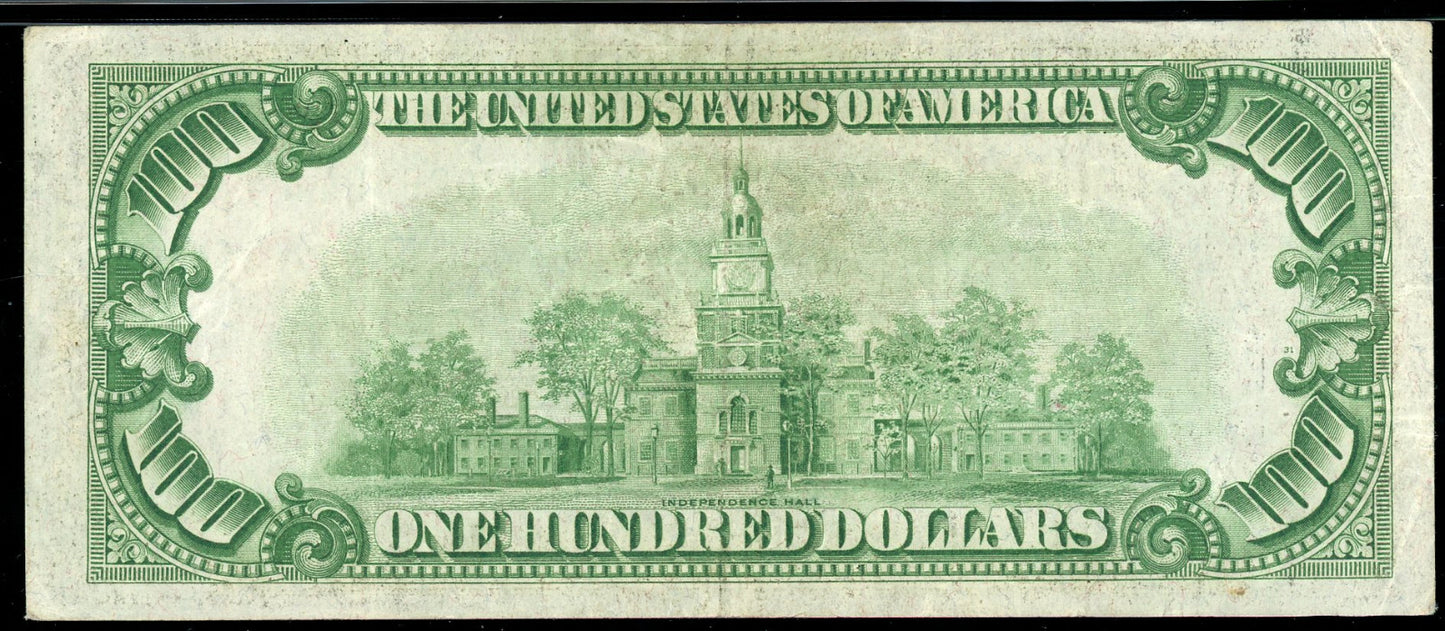 Fr 2151-Gdgs 1928A $100 FRN Chicago, Dark Green (GA Block) PMG 40 XF