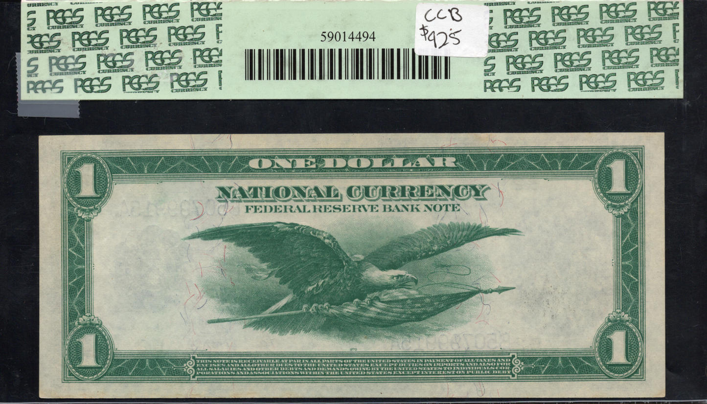Fr 712 1918 $1 FRBN New York PCGS 65 PPQ