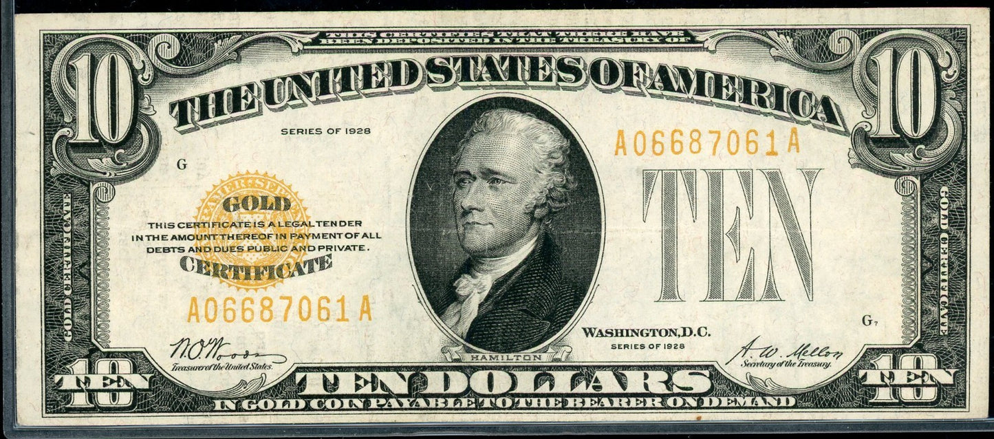 Fr 2400 1928 $10 Gold Certificate