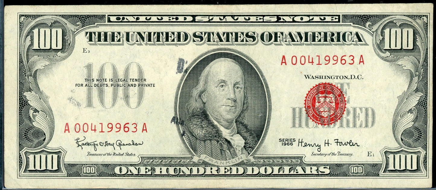 1966 $100 Legal Tender "Red Seal"