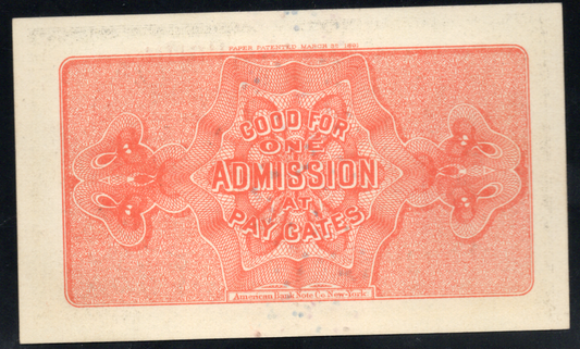1893 World's Columbian Exposition Ticket - Chicago IL - Chief