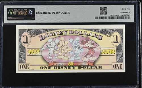 FR DIS146 $1 Disney Dollar 2008 Disney Dollars
