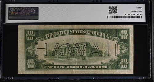 FR 2303 1934A $10 Hawaii WWII Emergency Issue