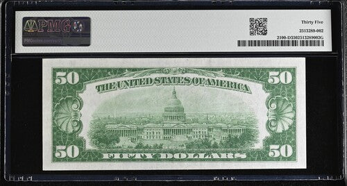 FR 2100-D 1928 $50 Federal Reserve Note Cleveland "Numerical 4"