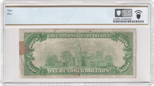 FR 2150-D 1928 $100 Federal Reserve Note, Green Seal, Cleveland, D-A Block