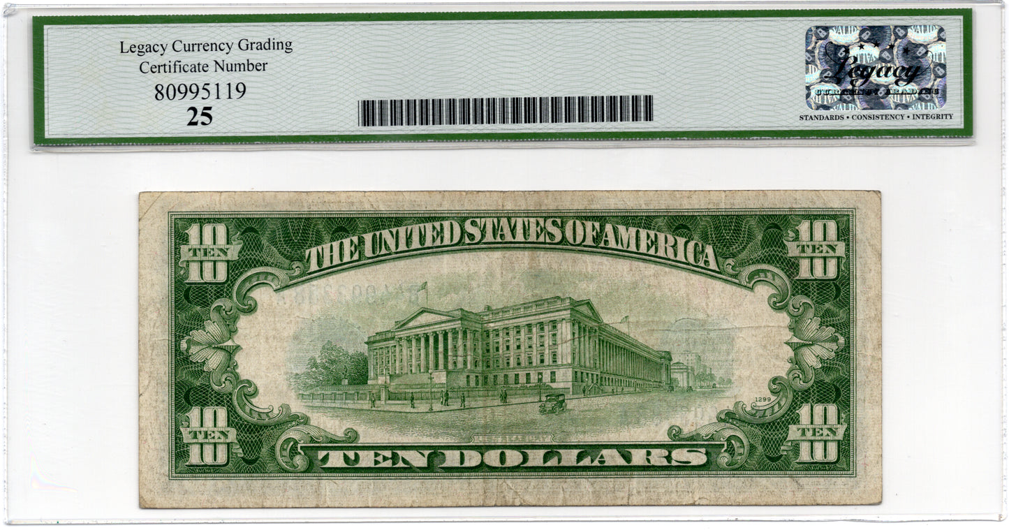 FR 1705 1934D $10 Silver Certificate