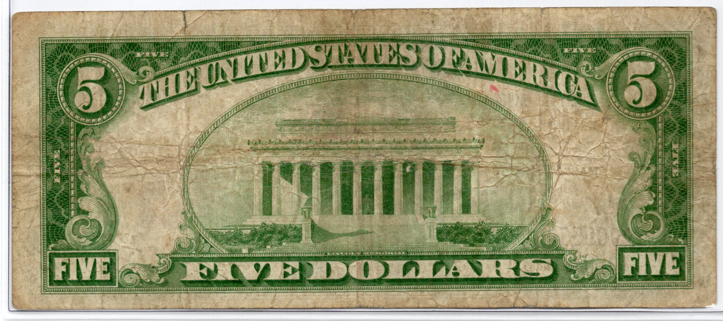 1929 $5 Fall River NB Fall River Massachusetts Type 2 CH# 590