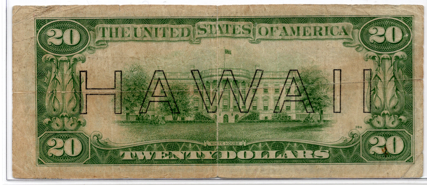 FR 2305 1934A $20 Hawaii WWII Emergency Issue