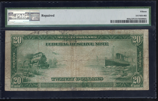 FR 953a 1914 $20 FRN New York RED SEAL SCARCE