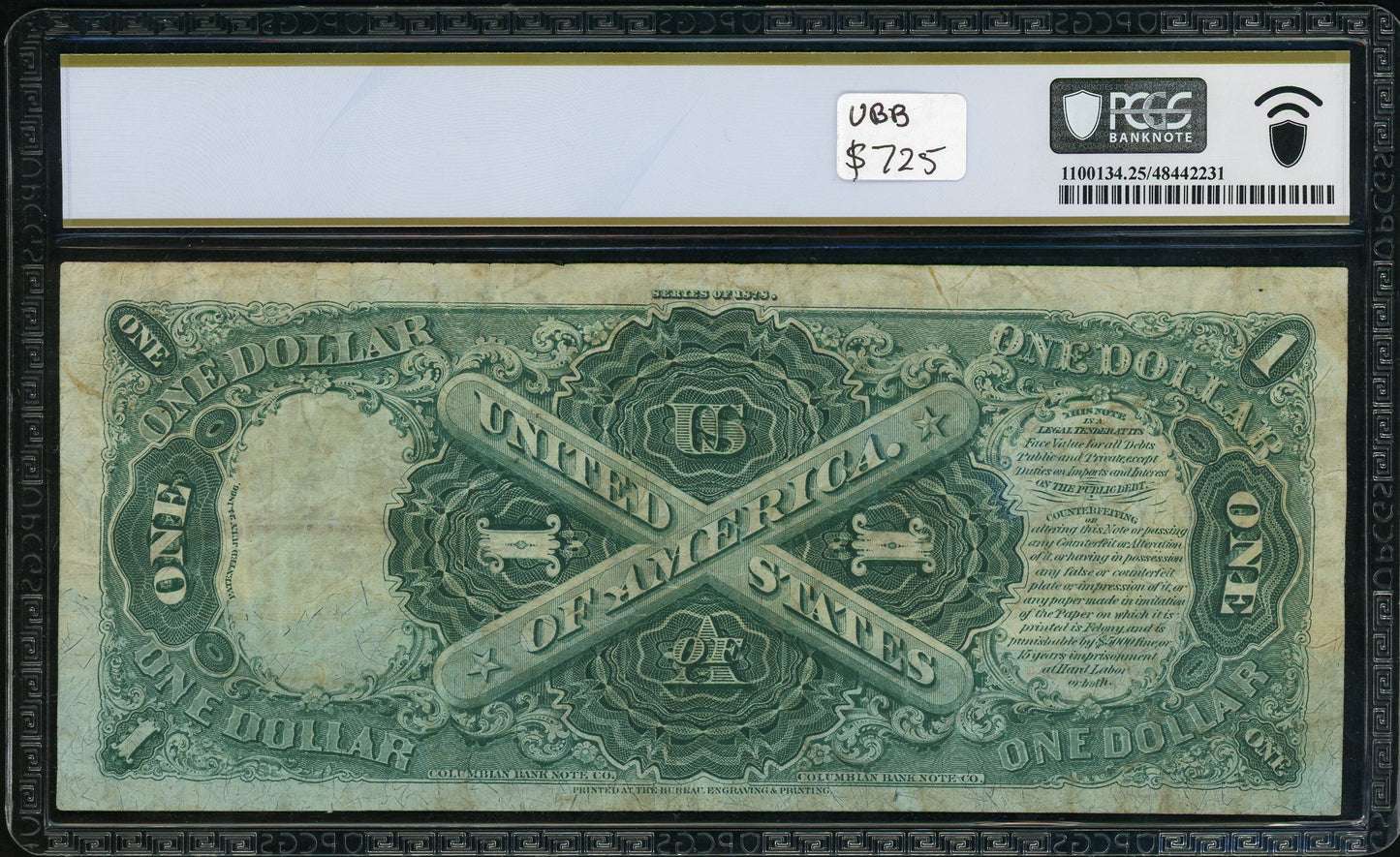 Fr 27 1878 $1 Legal Tender PMG 25 VF