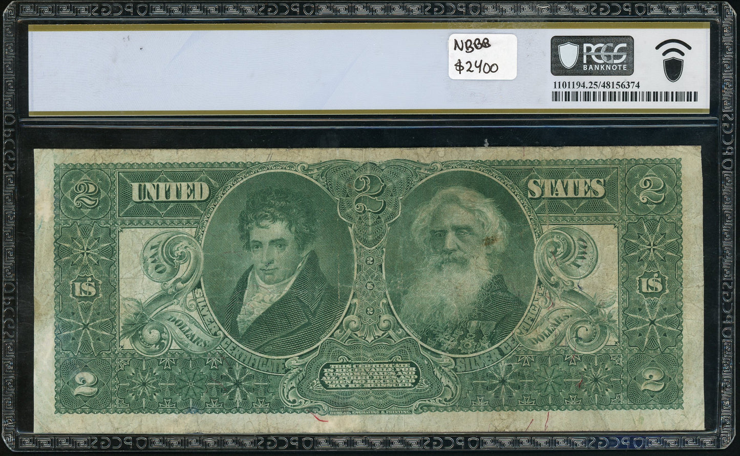 Fr 247 1896 $2 Silver Certificate Educational Series PCGS 25 VF