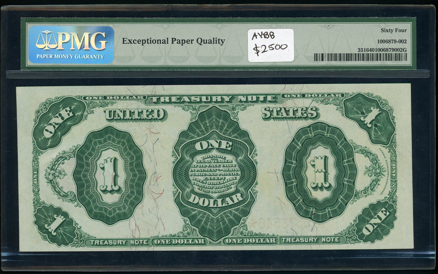 Fr 351 1891 $1 Treasury Note PMG 64 EPQ