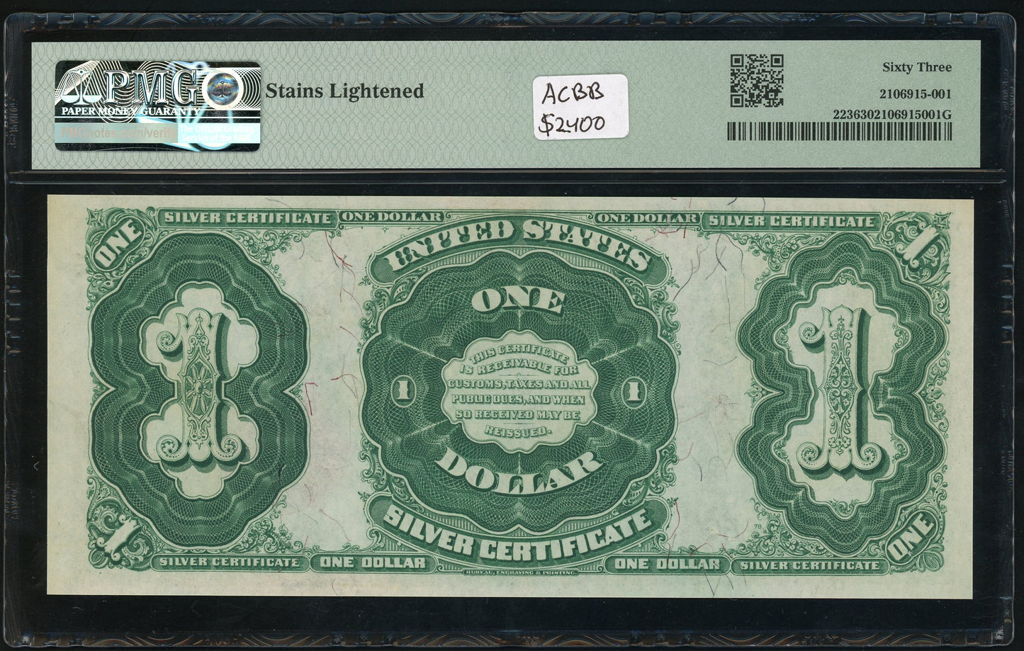 Fr 223 1891 $1 Silver Certificate Martha Washington PMG 63 Choice UNC