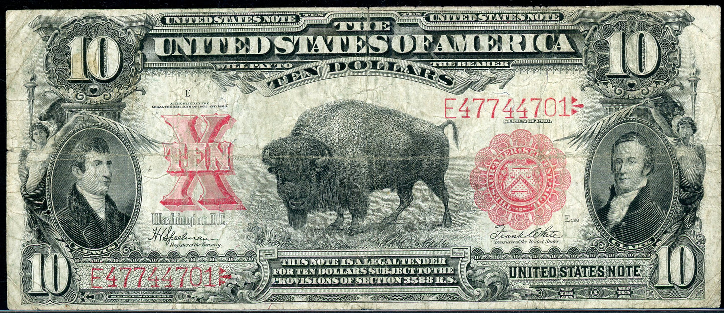 1901 $10 Legal Tender Bison