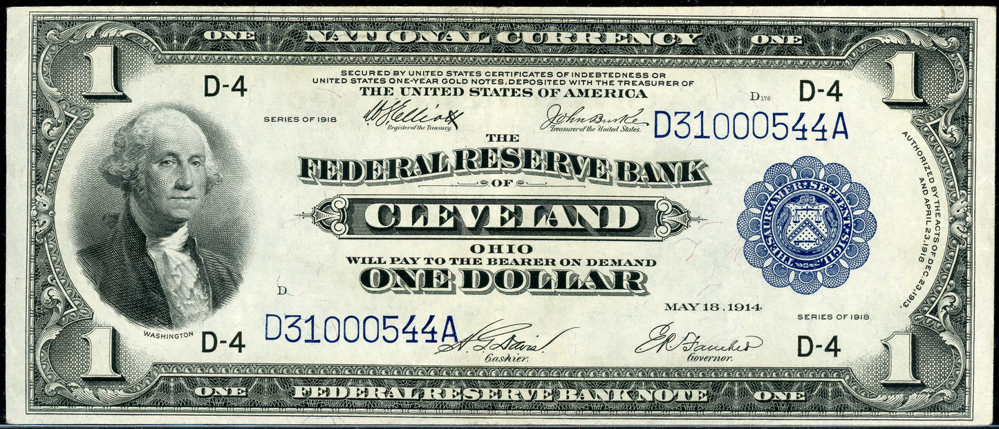 1914 $1 FRBN Cleveland