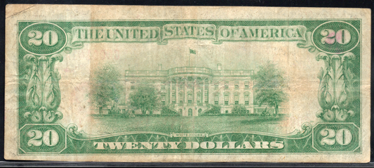 1929 $20 First NB of Rochester, Indiana CH # 7655