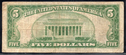 1929 $5 American NB at Indianapolis, Indiana CH # 13759 Type 2