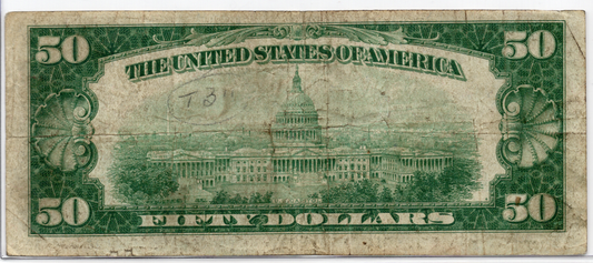1928 $50 FRN Gold on Demand Numerical "7"