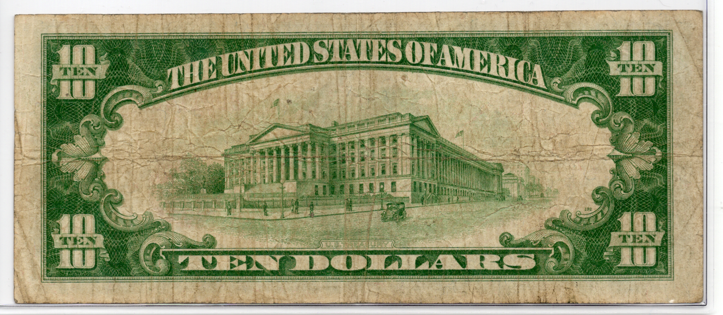1929 $10 First NB of Cushing Oklahoma CH# 6893