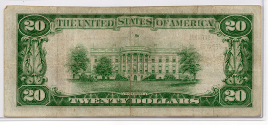 1929 $20 First National Speaker Bank of Canajoharie New York CH# 13876 Type 2