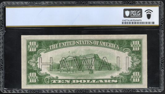 Fr 2303 1934A $10 Hawaii WWII Emergency Issue PCGS 40 PPQ