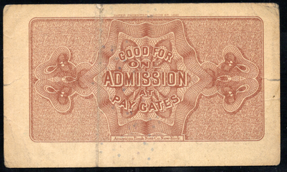 1893 World's Columbian Exposition Ticket - Chicago IL - Columbus