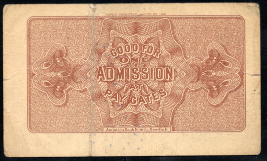 1893 World's Columbian Exposition Ticket - Chicago IL - Columbus