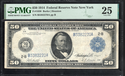 Fr 1030 1914 $50 Federal Reserve Note New York PMG 25