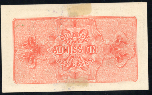 1893 World's Columbian Exposition Ticket - Chicago IL - Chief