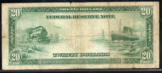 1914 $20 Federal Reserve Note Chicago Red Seal