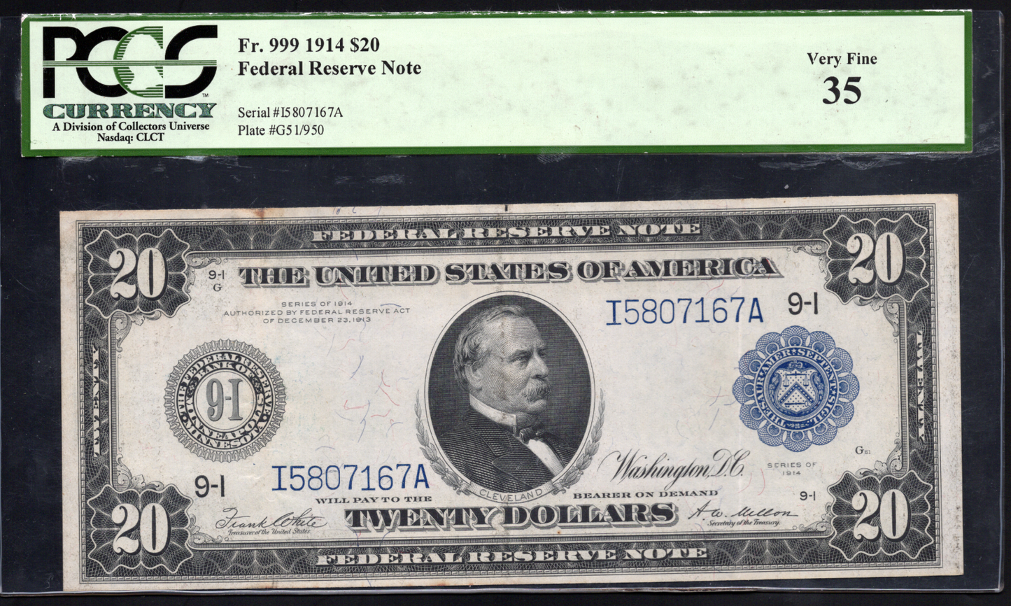 FR 999 1914 $20 Federal Reserve Note Minneapolis