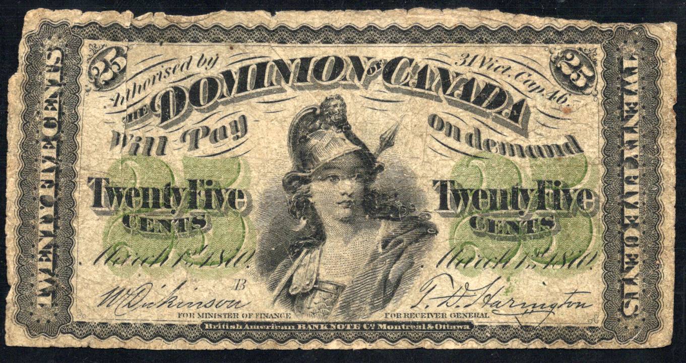 1870 25 cents DOMINION of Canada