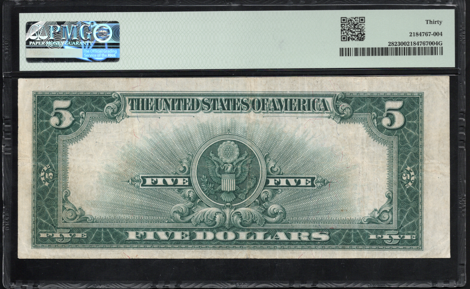 Fr 282 1923 $5 Silver Certificate PMG 30