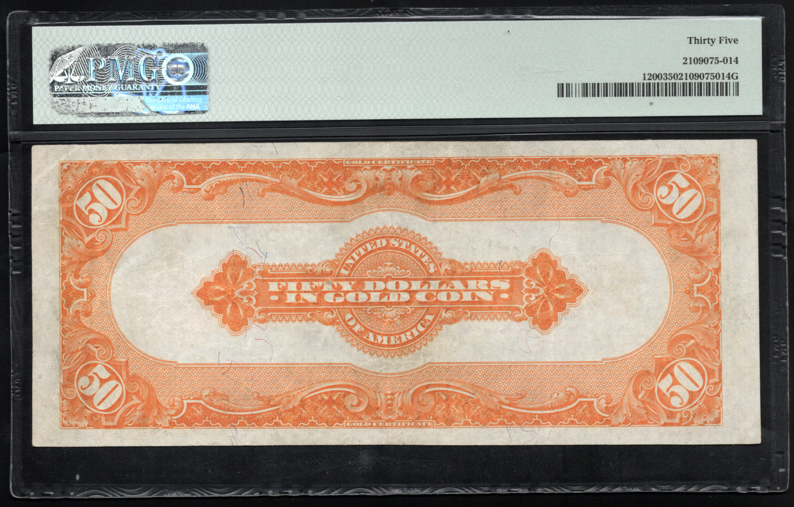 Fr 1200 1922 $50 Gold Certificate PMG 35