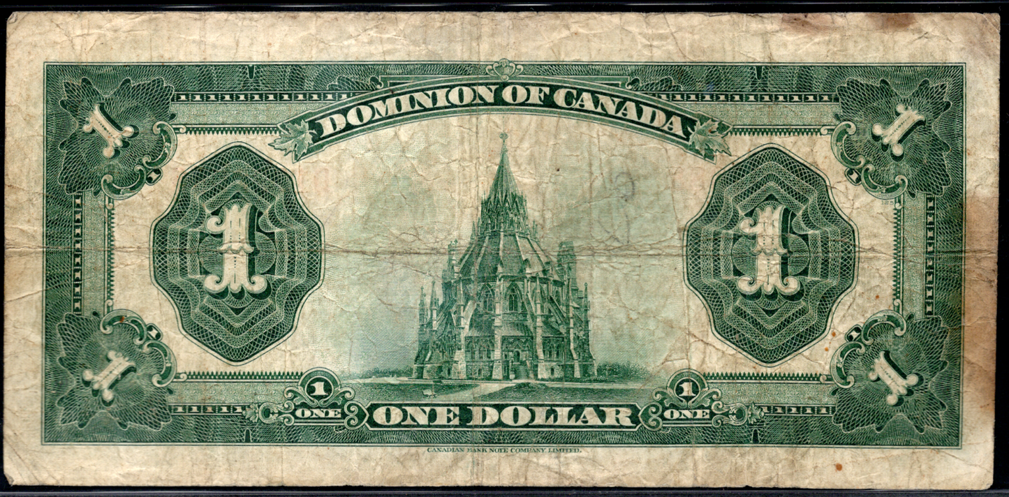 1923 $1 Dominion of Canada Black Seal