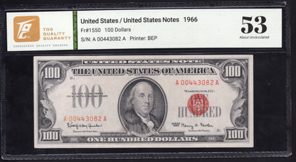Fr 1550 1966 $100 Legal Tender