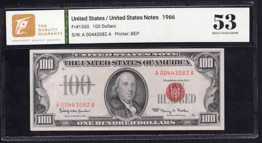 Fr 1550 1966 $100 Legal Tender