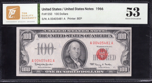 Fr 1550 1966 $100 Legal Tender