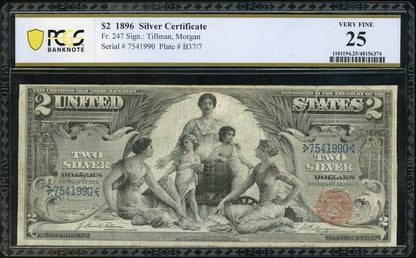 Fr 247 1896 $2 Silver Certificate "Educational Series"