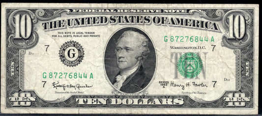 1963 A $10 Partial Offset ERROR