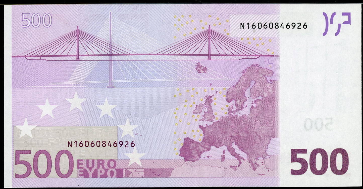 P-26n 2002 500 Euro European Union/Austria, PMG 55 EPQ About UNC 