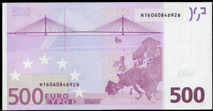 P-26n 2002 500 Euro European Union/Austria, PMG 55 EPQ About UNC 
